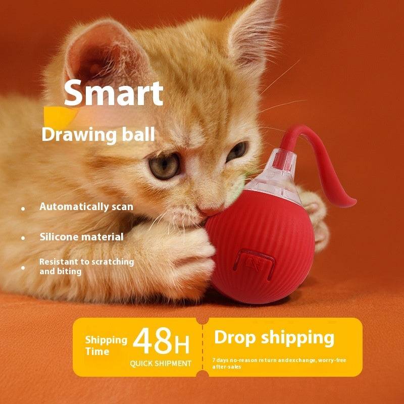 Interactive Cat Toy Ball – Auto-Rolling, Chirping & Motion-Activated - Smokey Finds