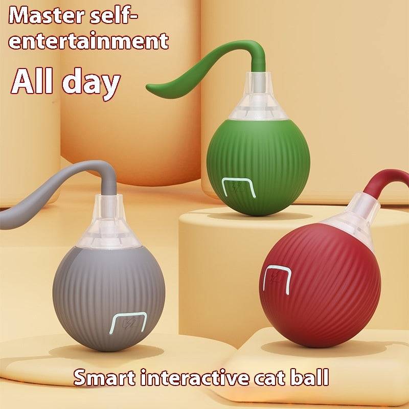 Interactive Cat Toy Ball – Auto-Rolling, Chirping & Motion-Activated - Smokey Finds