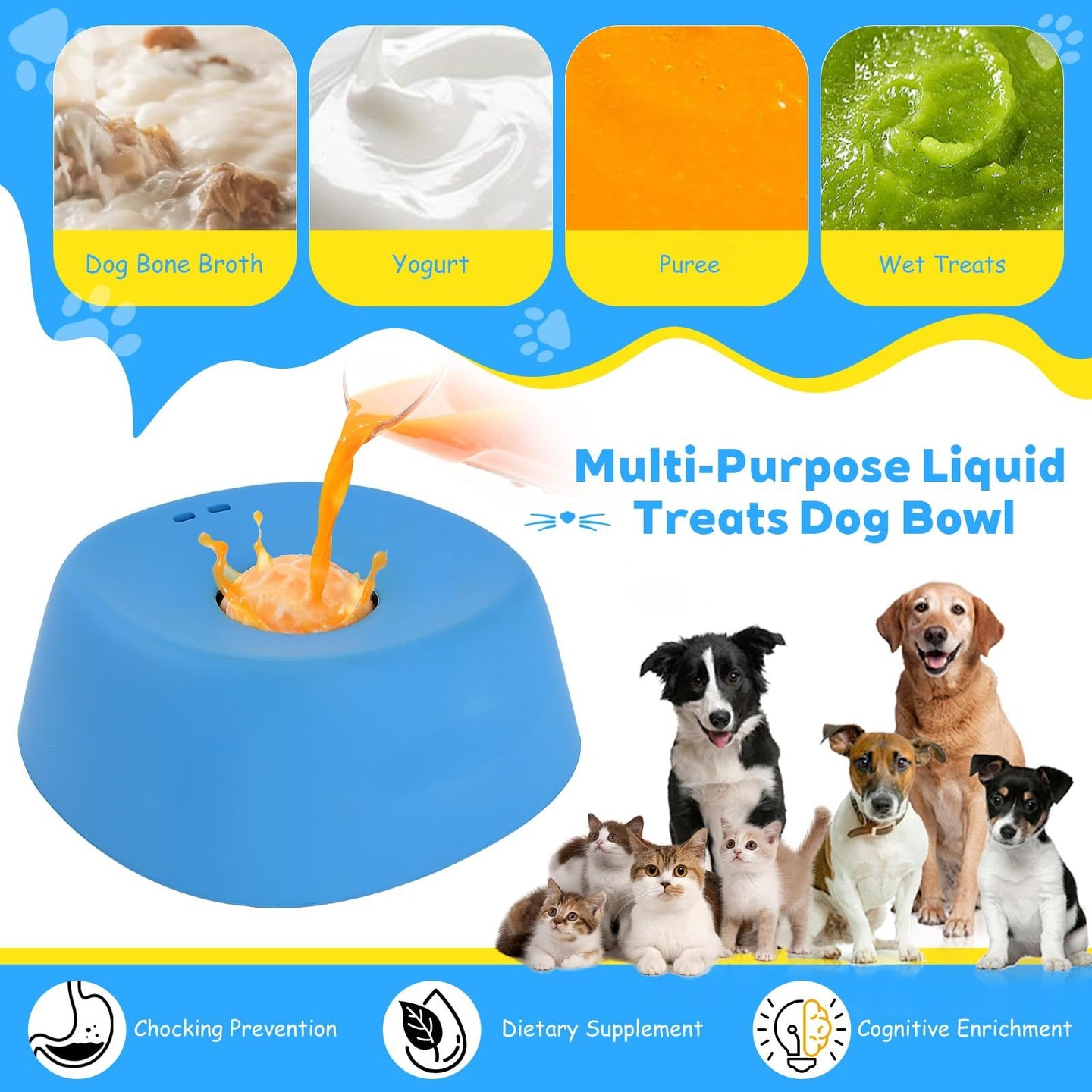 Pet Slow Feeder Non-Slip Spherical Dog Licking Bowl Anti-Choking - Smokey Finds