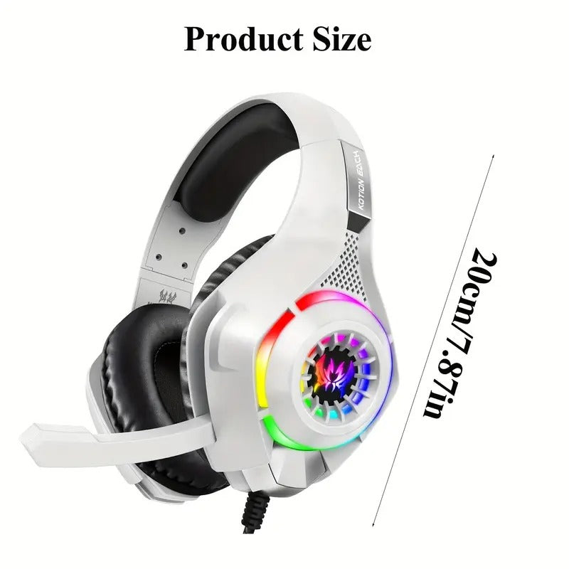 GS410 Gaming Headset with Noise-Canceling Mic & LED Lights | PC, PS4, PS5, Xbox