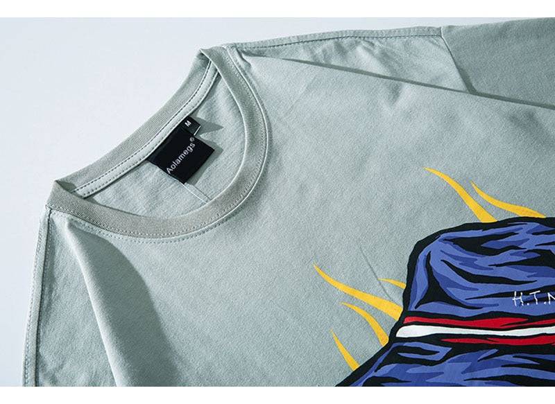 Men Japanese Printed Men's Tee Shirts O-neck T Shirt - Smokey Finds