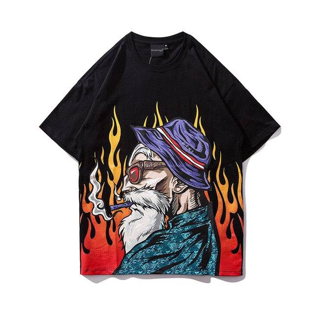 Men Japanese Printed Men's Tee Shirts O-neck T Shirt - Smokey Finds