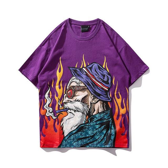 Men Japanese Printed Men's Tee Shirts O-neck T Shirt - Smokey Finds