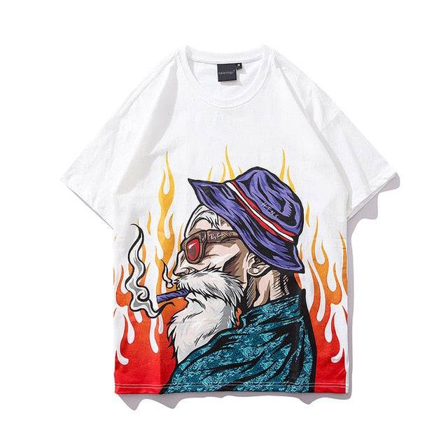 Men Japanese Printed Men's Tee Shirts O-neck T Shirt - Smokey Finds