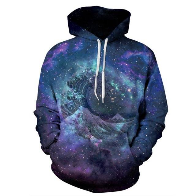 New Fashion 3D Print Waves of Purple Sprite Sweatshirt - Smokey Finds