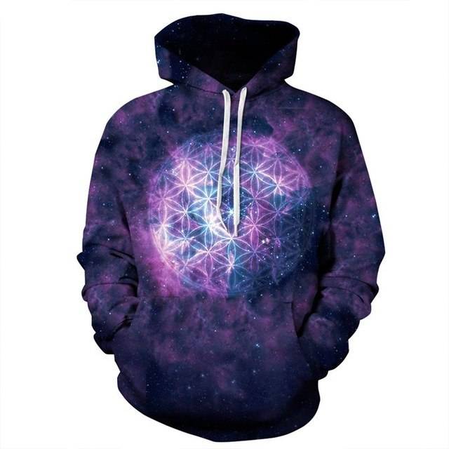 New Fashion 3D Print Waves of Purple Sprite Sweatshirt - Smokey Finds