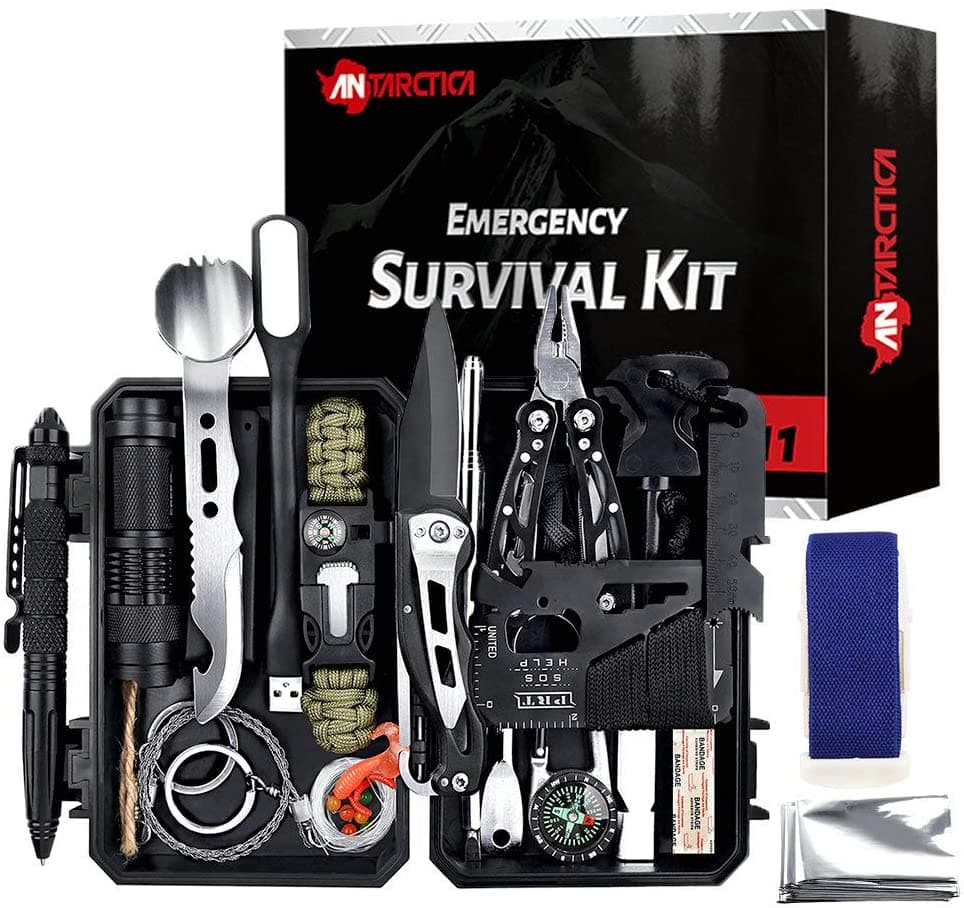 ANTARCTICA Outdoors 60-in-1 emergency survival kit waterproof ABS case